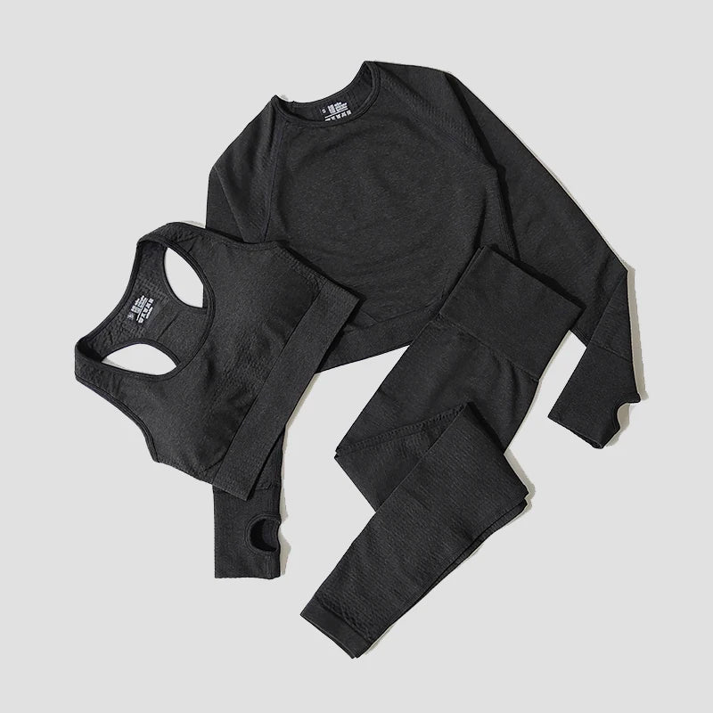 Set coordinato sportivo 3 pezzi pantaloni top e t-shirt da donna - set coordinato ATREND