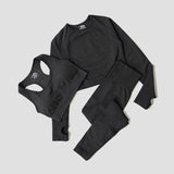 Set coordinato sportivo 3 pezzi pantaloni top e t-shirt da donna - set coordinato ATREND