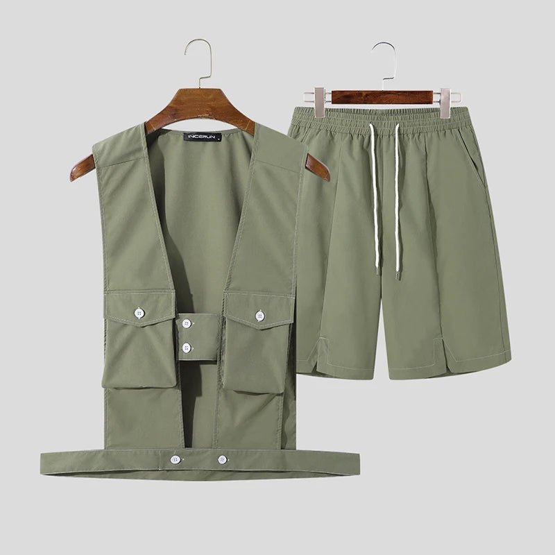 Set coordinato sportivo gilet e pantaloncini da uomo - set coordinato ATREND