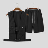 Set coordinato sportivo gilet e pantaloncini da uomo - set coordinato ATREND
