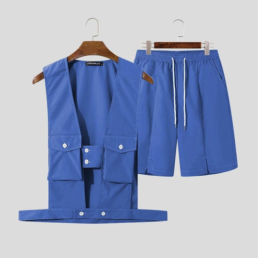 Set coordinato sportivo gilet e pantaloncini da uomo - set coordinato ATREND