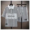 Set coordinato sportivo t-shirt e pantaloncini con stampa a lettere da uomo ATREND