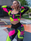 Set coordinato sportivo t-shirt e pantaloni grafici da donna - Set coordinato ATREND
