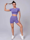 Set coordinato sportivo top corto e pantaloncini da donna ATREND