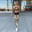 Set coordinato sportivo top e pantaloni con stampa grafica da donna - Set coordinato ATREND