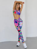 Set coordinato sportivo top e pantaloni grafici da donna - Set coordinato ATREND