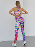 Set coordinato sportivo top e pantaloni grafici da donna - Set coordinato ATREND