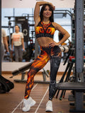 Set coordinato sportivo top e pantaloni grafici da donna - Set coordinato ATREND