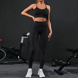 Set coordinato sportivo top e pantaloni senza cuciture da donna - Set coordinato ATREND