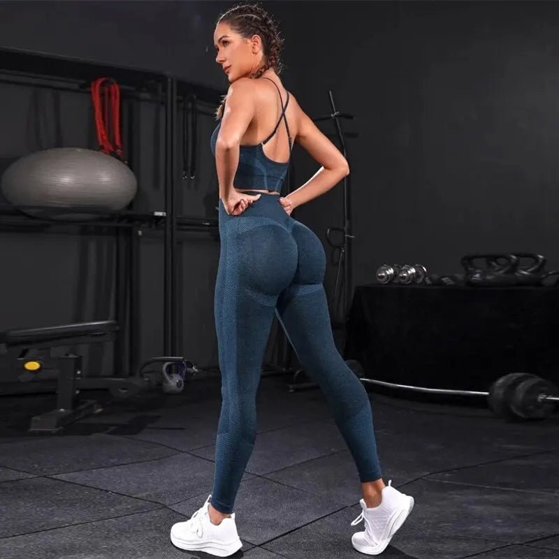 Set coordinato sportivo top e pantaloni senza cuciture da donna - Set coordinato ATREND
