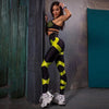 Set coordinato sportivo top intrecciato e pantaloni patchwork da donna ATREND