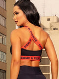 Set coordinato sportivo top mono spalla e pantaloni da donna ATREND