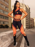 Set coordinato sportivo top mono spalla e pantaloni da donna ATREND