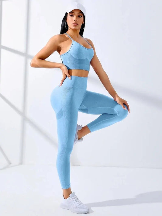 Set coordinato sportivo top senza maniche e pantaloni da donna - Set coordinato ATREND