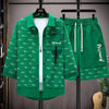Set coordinato stampa lettere camicia a maniche corte pantaloncini ATREND