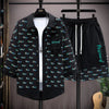Set coordinato stampa lettere camicia a maniche corte pantaloncini ATREND
