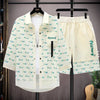 Set coordinato stampa lettere camicia a maniche corte pantaloncini ATREND