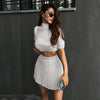 Set coordinato t-shirt e mini gonna plissettato da donna ATREND