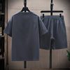 Set coordinato t-shirt e pantaloncini casual tinta unita da uomo ATREND