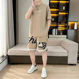 Set coordinato t - shirt e pantaloncini con lettere da uomo ATREND