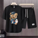 Set coordinato t - shirt e pantaloncini con stampa grafica da uomo ATREND