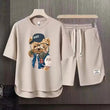 Set coordinato t - shirt e pantaloncini con stampa grafica da uomo ATREND