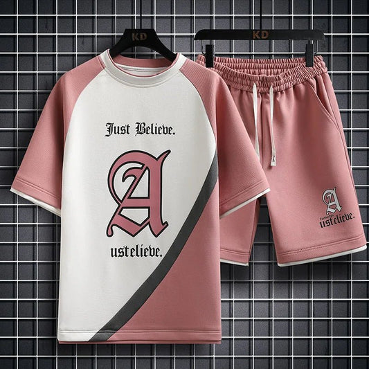 Set coordinato t - shirt e pantaloncini da uomo ATREND