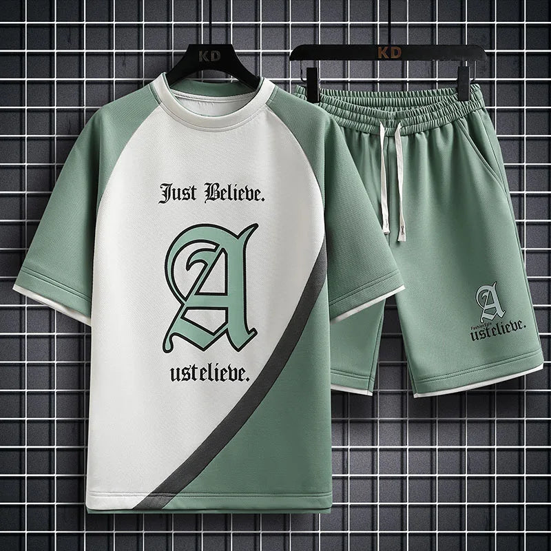 Set coordinato t - shirt e pantaloncini da uomo ATREND
