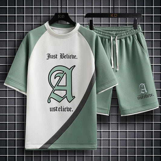 Set coordinato t - shirt e pantaloncini da uomo ATREND