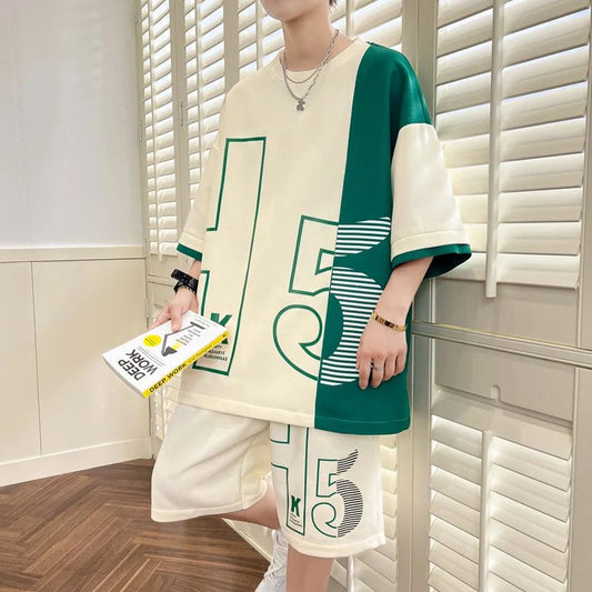 Set coordinato t - shirt e pantaloncini da uomo ATREND