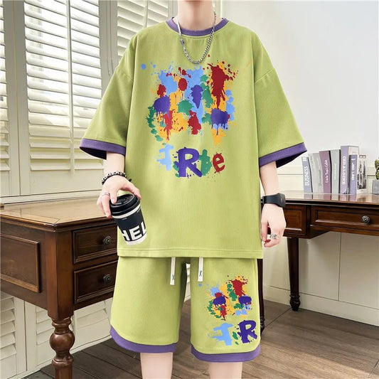 Set coordinato t - shirt e pantaloncini da uomo ATREND