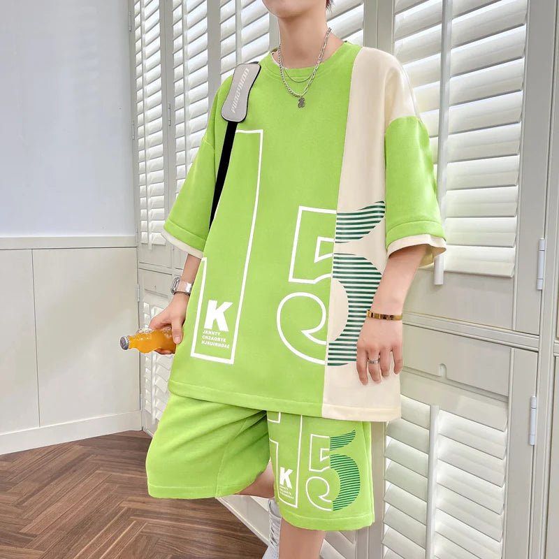 Set coordinato t - shirt e pantaloncini da uomo ATREND