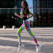 Set coordinato sportivo t-shirt e pantaloni con stampa grafica da donna - Set coordinato ATREND