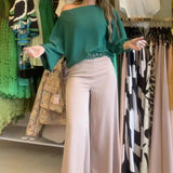 Set coordinato t-shirt e pantaloni larghi da donna - Set coordinato ATREND