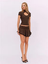 Set coordinato t-shirt scavata e mini gonna geometrica da donna ATREND