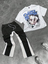 Set coordinato T-Shirt stampata e pantaloni gamba larga da uomo ATREND