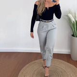 Set coordinato top a maniche lunghe e pantaloni da donna - Set coordinato ATREND