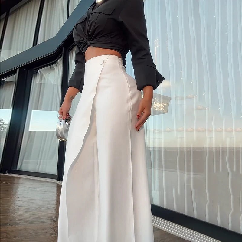Set coordinato top a maniche lunghe e pantaloni geometric da donna ATREND