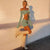 Set coordinato top corto a maniche lunghe e minigonna da donna ATREND