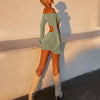 Set coordinato top corto a maniche lunghe e minigonna da donna ATREND