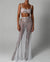 Set coordinato top corto e gonna lunga in pizzo trasparente da donna ATREND