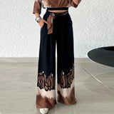Set coordinato top corto e pantaloni larghi da donna - Set coordinato ATREND