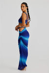 Set coordinato top corto senza spalline intrecciato e gonna lunga da donna ATREND