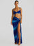 Set coordinato top corto senza spalline intrecciato e gonna lunga da donna ATREND
