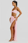 Set coordinato top corto senza spalline intrecciato e gonna lunga da donna ATREND
