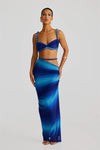 Set coordinato top corto senza spalline intrecciato e gonna lunga da donna ATREND