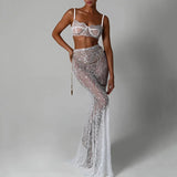 Set coordinato top e gonna lunga trasparente da donna ATREND