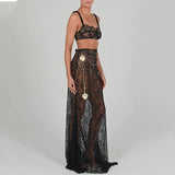 Set coordinato top e gonna lunga trasparente da donna ATREND