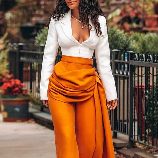 Set coordinato top e pentaloni geometrici da donna ATREND