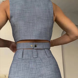 Set coordinato top incrociato e pantaloni da donna - Set coordinato ATREND